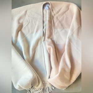 Soia & Kyo - Light Pink & Cream Colorblocked Open Poncho W/ Scarf Hem
